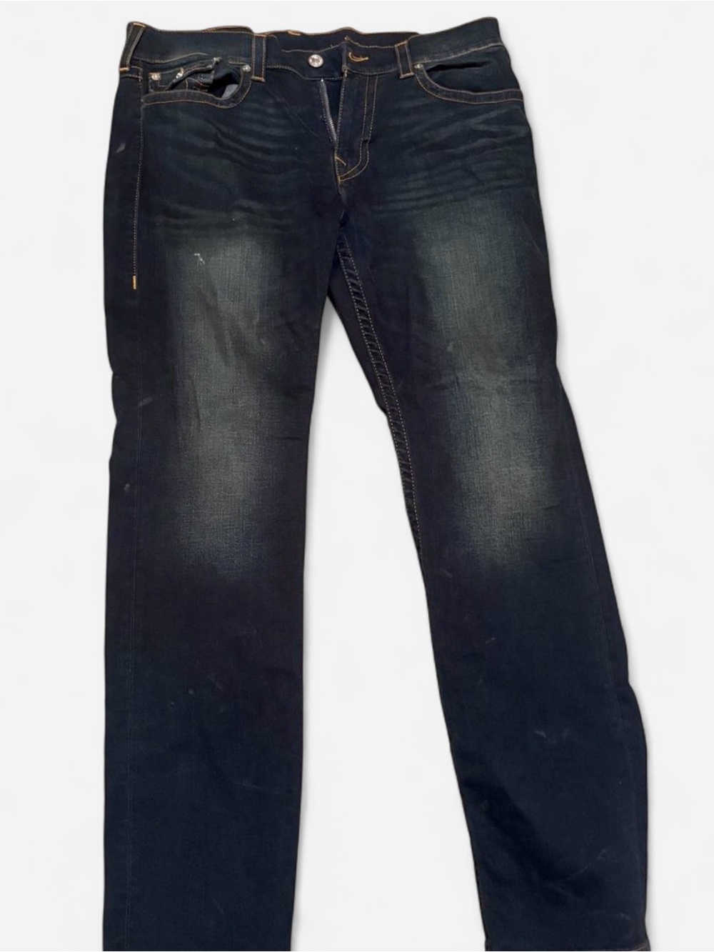 True Religion Men's Dark Indigo Straight Jeans